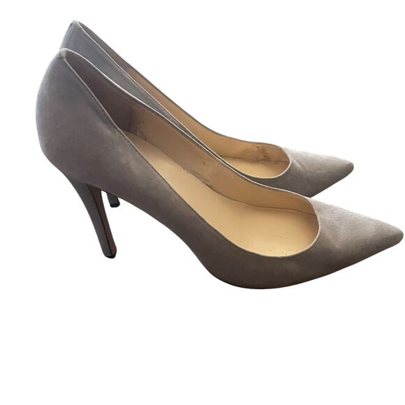 Talbots Women's Size 9 M Gray Leather Suede Pointed Toe 4.5 IN Heels‎ - Picture 1 of 12